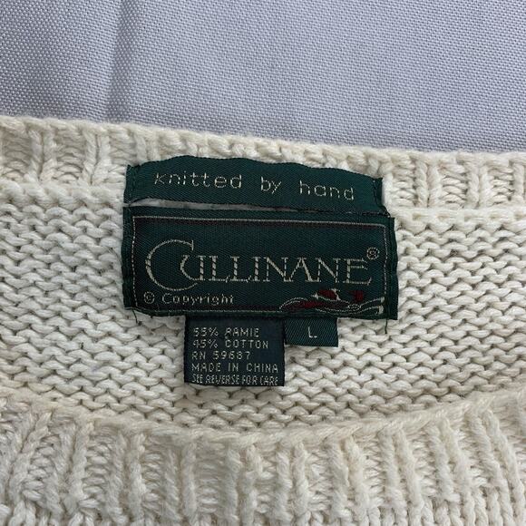 Cullinane Hand Knit Vintage Sweater Floral Shoulder Padded Womens Size Large - Picture 4 of 9